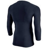 Back view of navy Champro Youth Lightning 2.0 compression 3/4 sleeve jersey