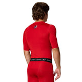 Back view of a red Champro Youth Lightning 2.0 compression half sleeve jersey with a small logo at the upper back