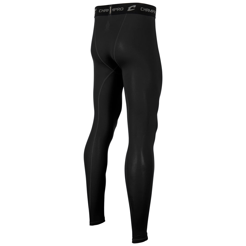 Black Champro Youth Lightning 2.0 compression full length tights with black waistband