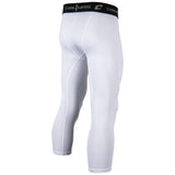 Champro Youth Lightning 2.0 compression 3/4 length tights in white with a black waistband.