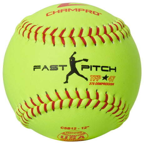 Champro One Dozen ASA/USA 12" Fast Pitch Leather Cover Softballs Softball Softballs All