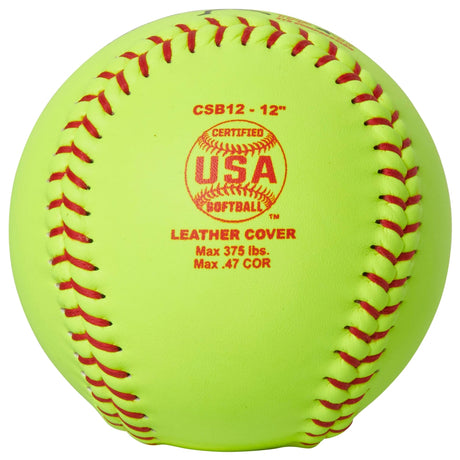 Champro One Dozen ASA/USA 12" Fast Pitch Leather Cover Softballs Softball Softballs All