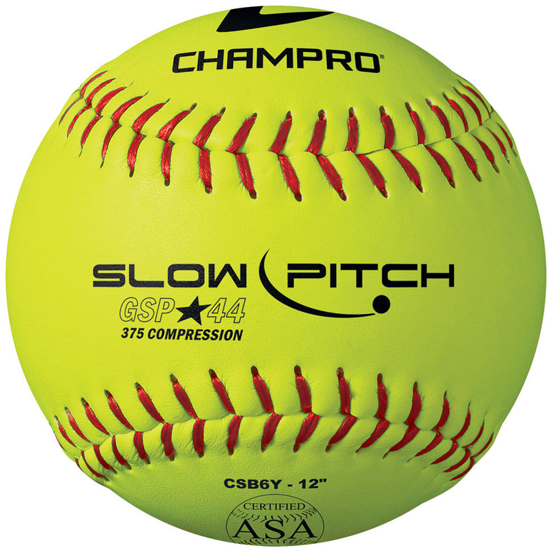 Champro ASA/ USA Softball 12" Slowpitch Durahide .44 COR - 1 Dozen