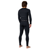 Back view of a young male model in black Champro Bears compression top and tights with a visible belt.