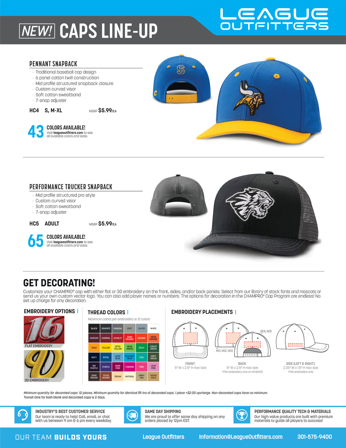 Caps Line-Up League Outfitters