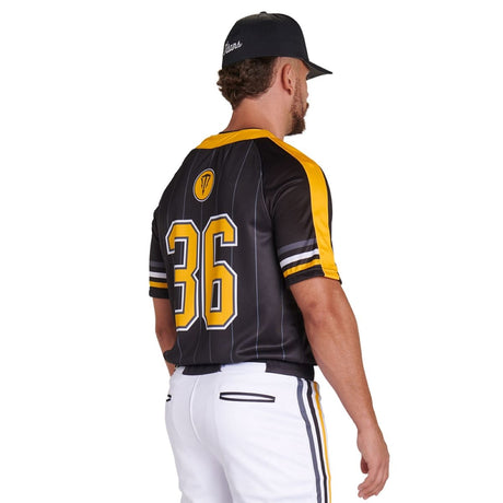 Custom Two Button Pro Neck Short Sleeve Fitted Jersey Team Baseball Jerseys