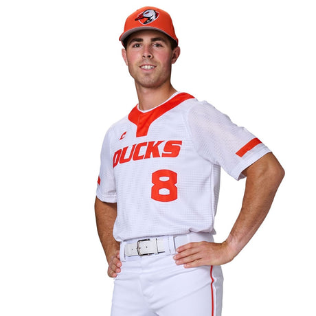 Custom Two Button Pro Neck Fitted Jersey with Mesh Short Sleeve Team Baseball Jerseys