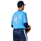 CustomTwo Button Pro Neck Jersey with Mesh Short Sleeves Team Baseball Jerseys