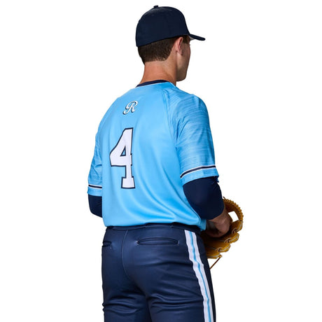 CustomTwo Button Pro Neck Jersey with Mesh Short Sleeves Team Baseball Jerseys