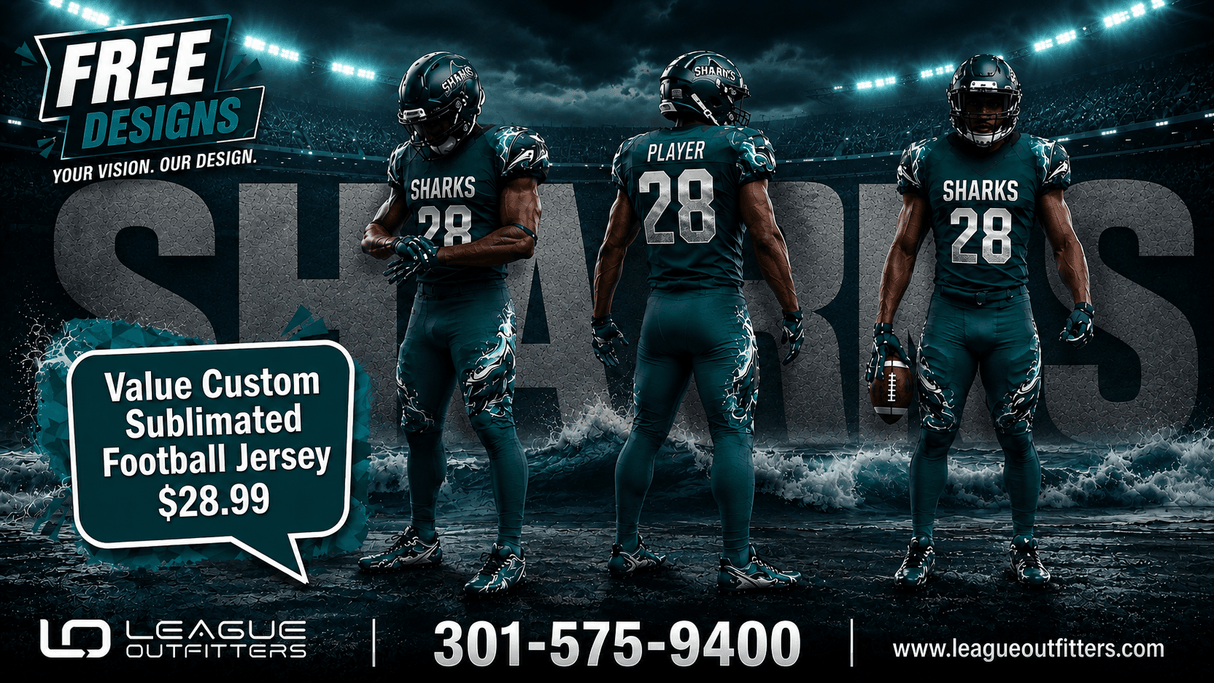 League Outfitters Value Custom Sublimated Football Jersey