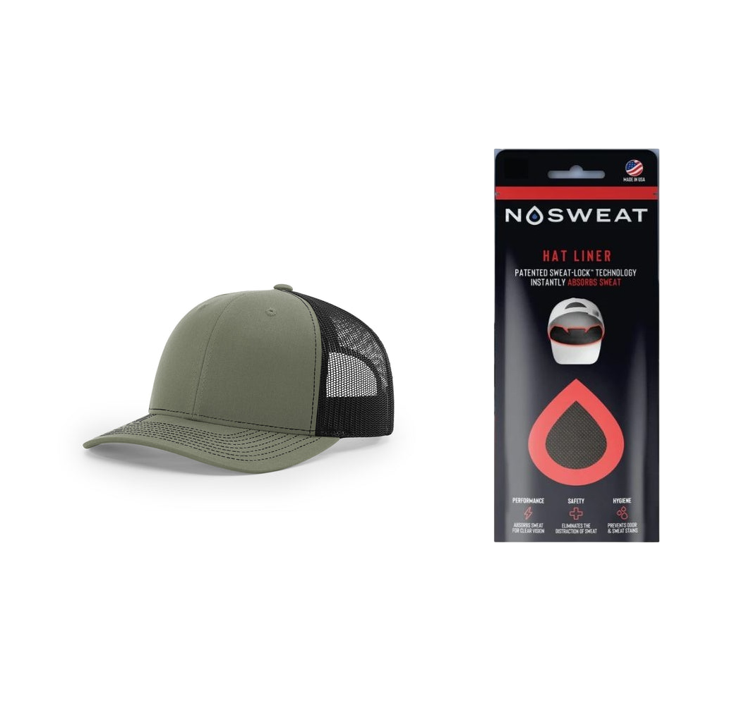 Richardson 112 Trucker Hat with NoSweat Hat Liner Combo