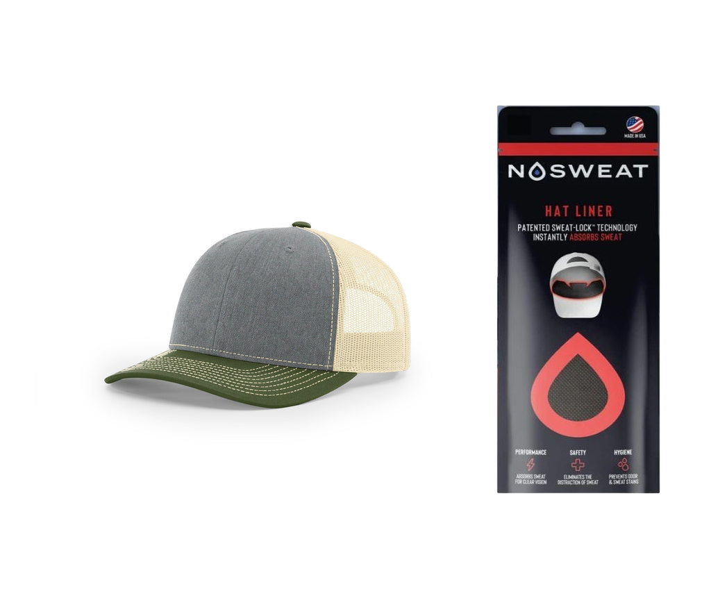 Richardson 112 Trucker Hat with NoSweat Hat Liner Combo
