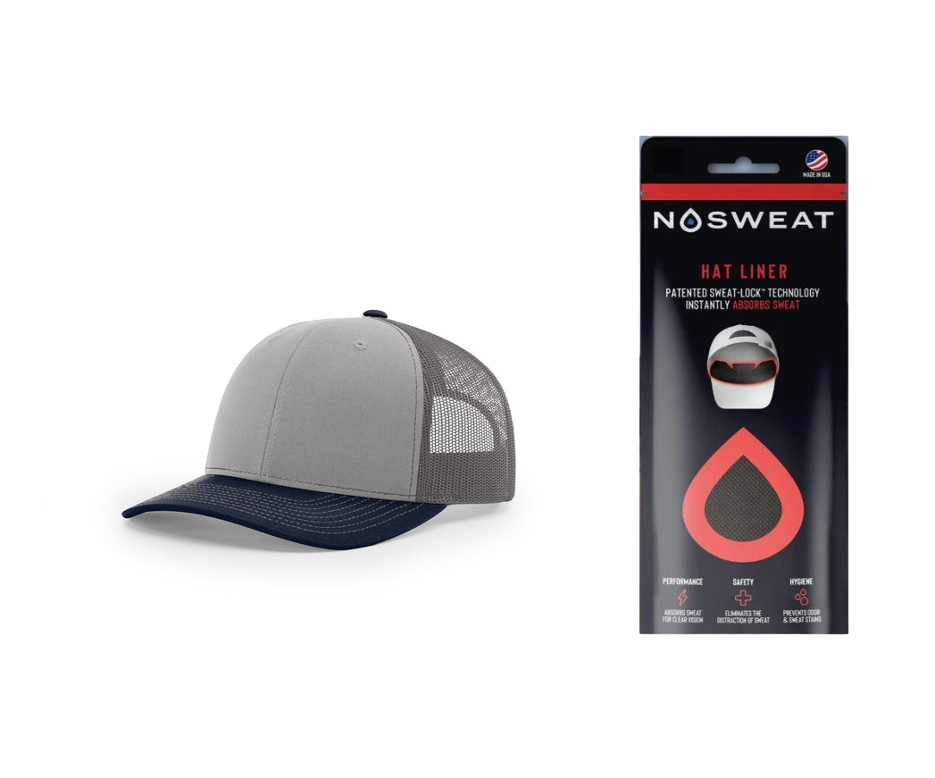 Richardson 112 Trucker Hat with NoSweat Hat Liner Combo