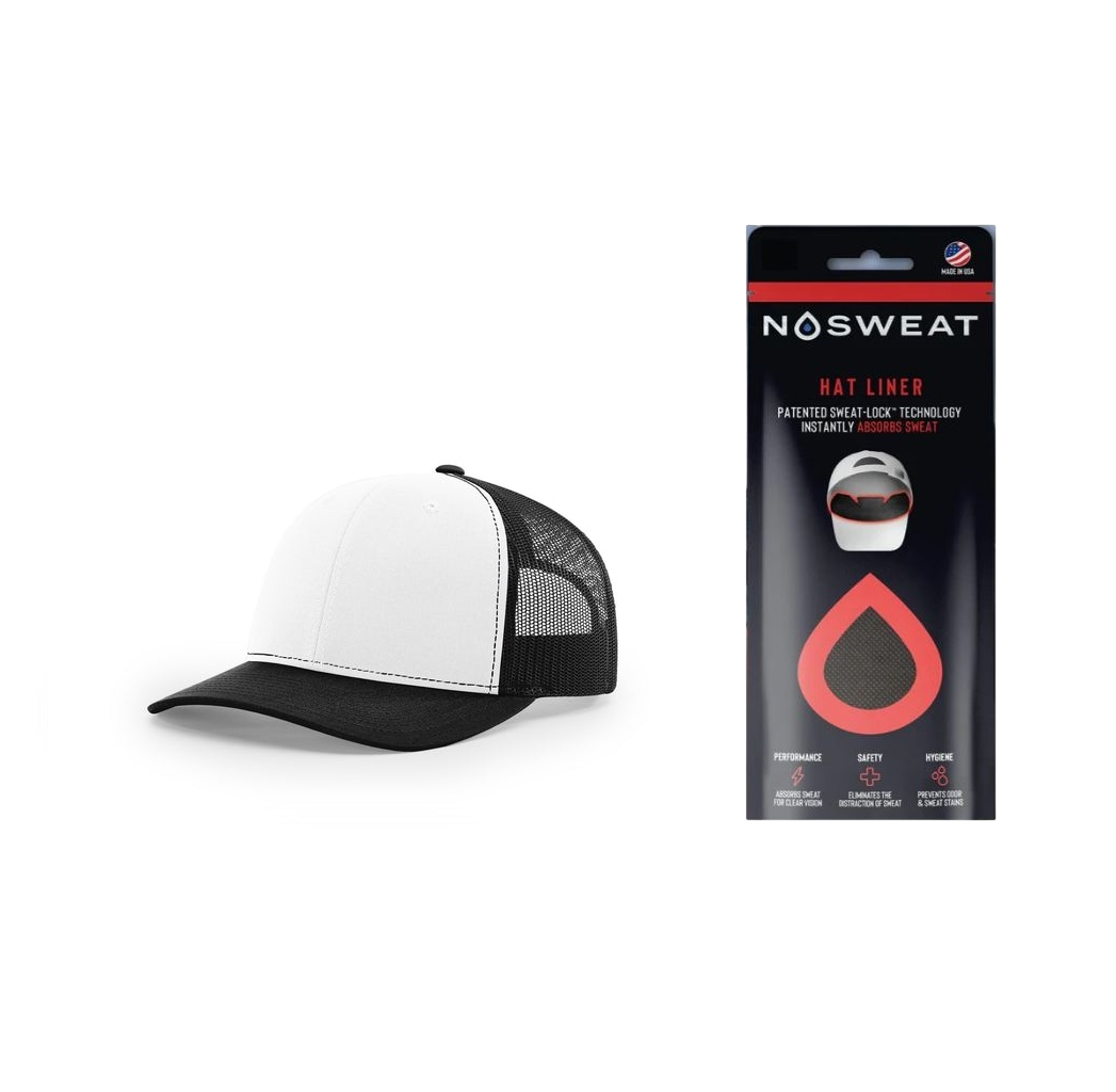 Richardson 112 Trucker Hat with NoSweat Hat Liner Combo