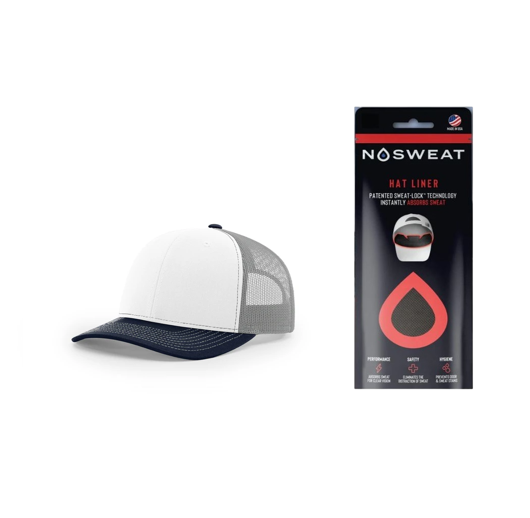 Richardson 112 Trucker Hat with NoSweat Hat Liner Combo