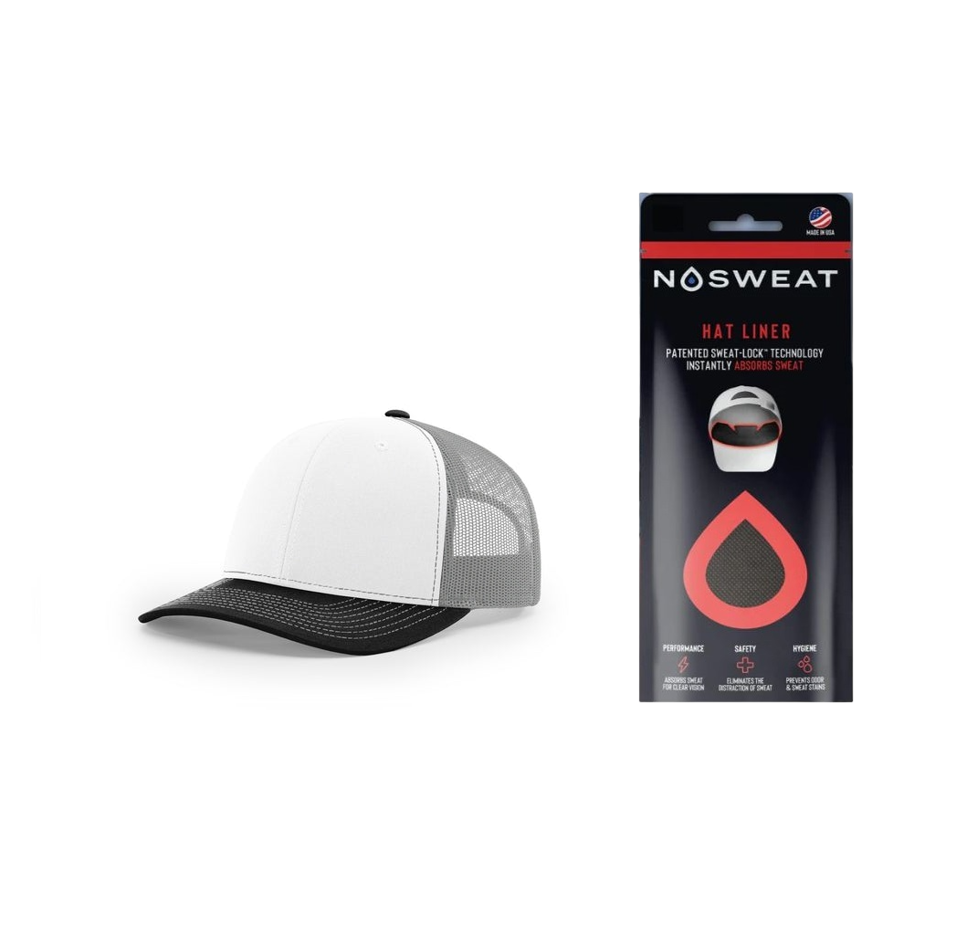 Richardson 112 Trucker Hat with NoSweat Hat Liner Combo