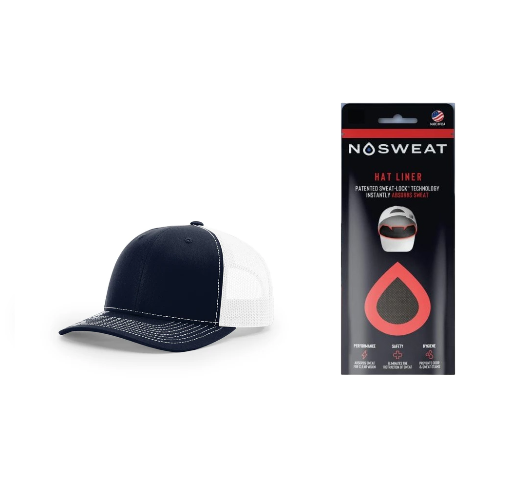Richardson 112 Trucker Hat with NoSweat Hat Liner Combo