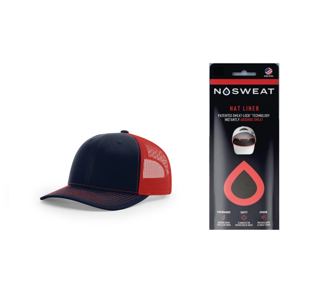 Richardson 112 Trucker Hat with NoSweat Hat Liner Combo