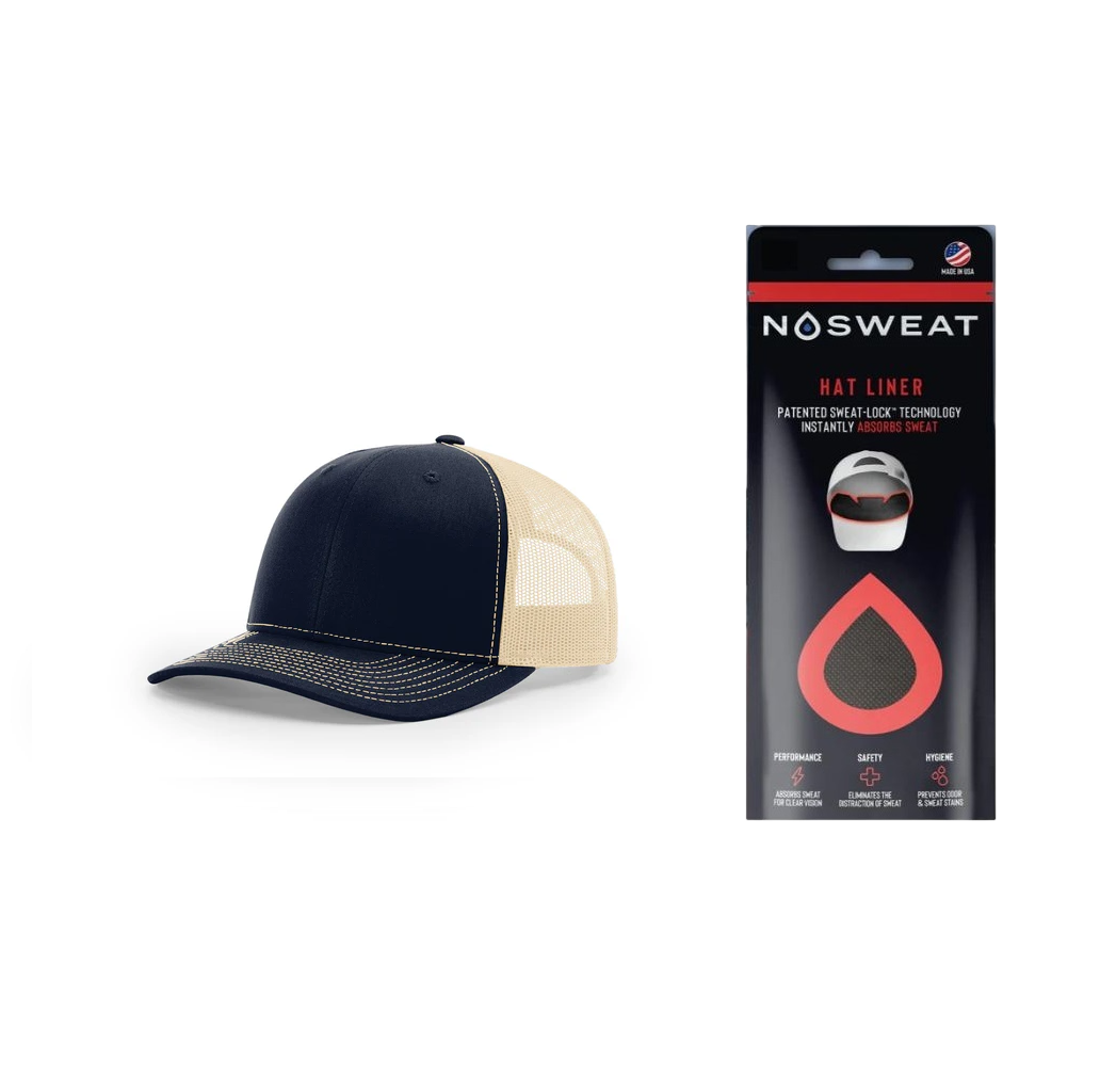 Richardson 112 Trucker Hat with NoSweat Hat Liner Combo