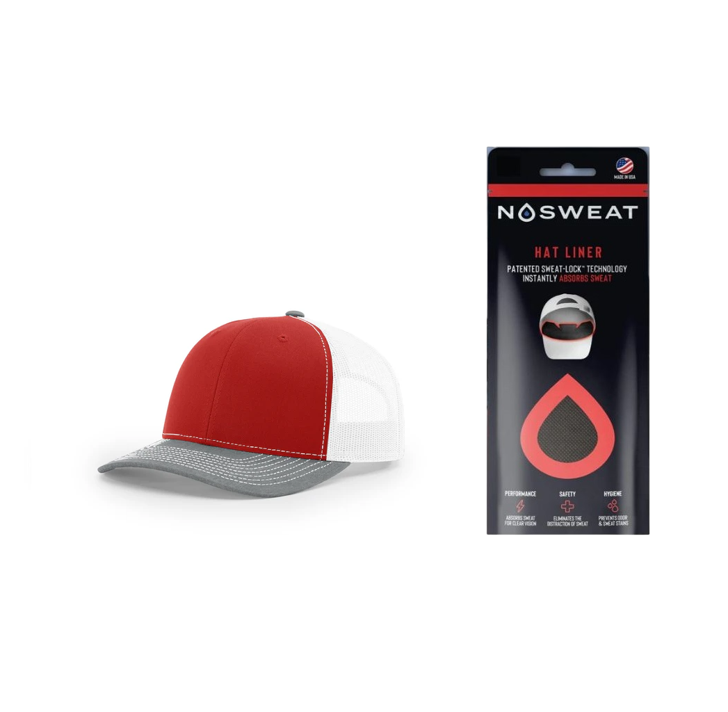 Richardson 112 Trucker Hat with NoSweat Hat Liner Combo