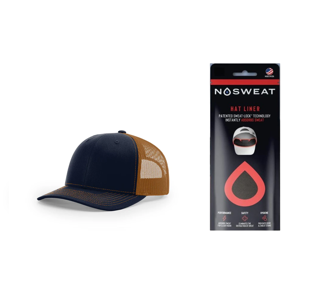 Richardson 112 Trucker Hat with NoSweat Hat Liner Combo