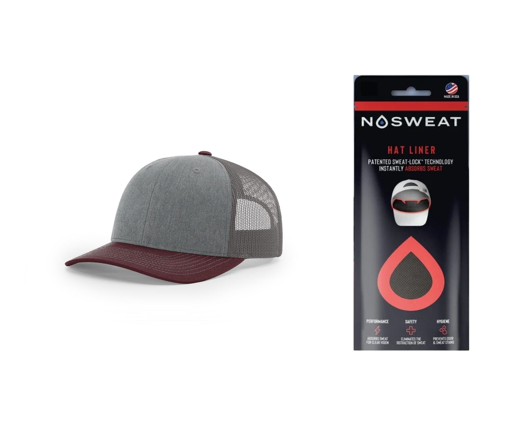 Richardson 112 Trucker Hat with NoSweat Hat Liner Combo