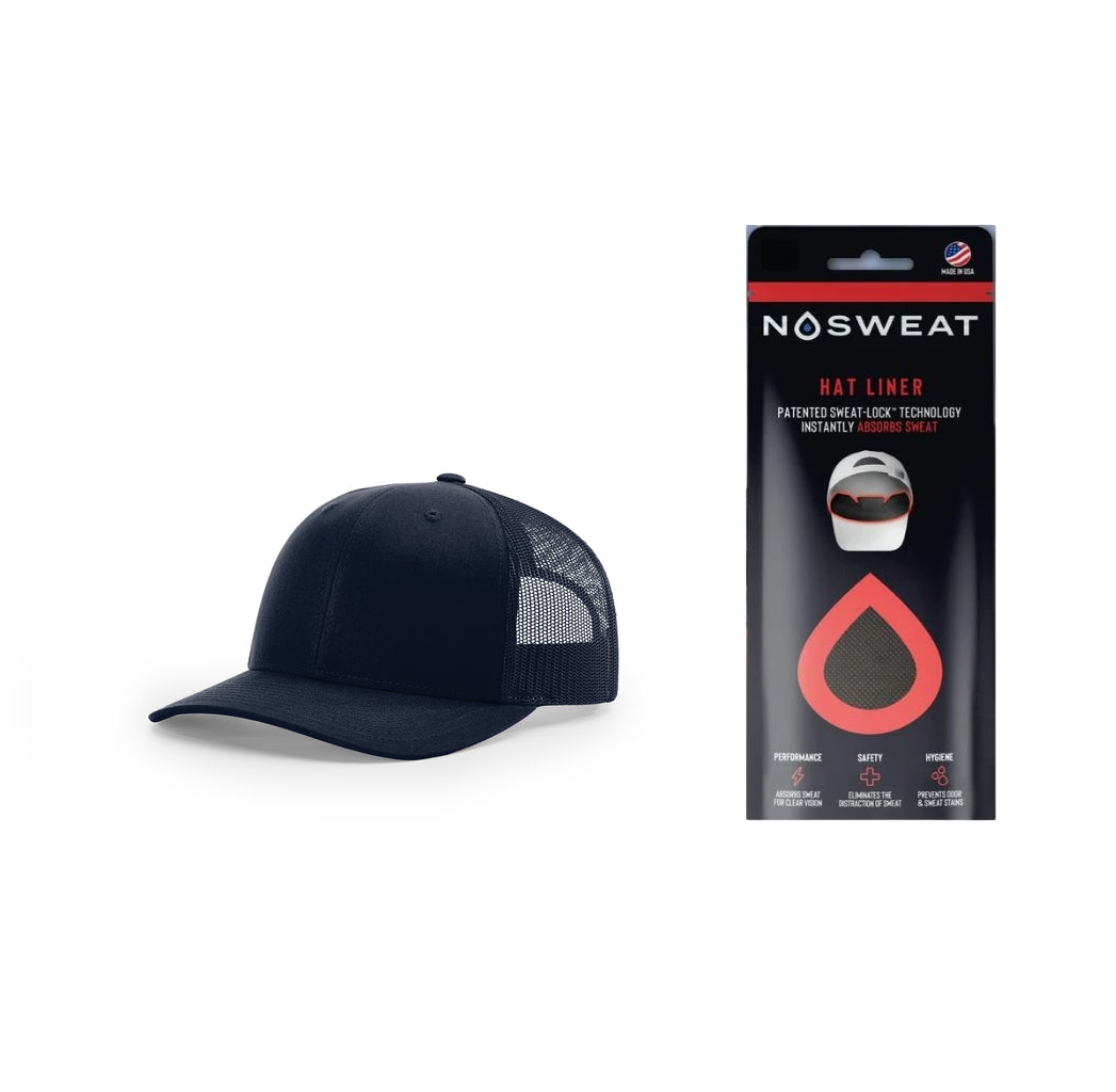 Richardson 112 Trucker Hat with NoSweat Hat Liner Combo