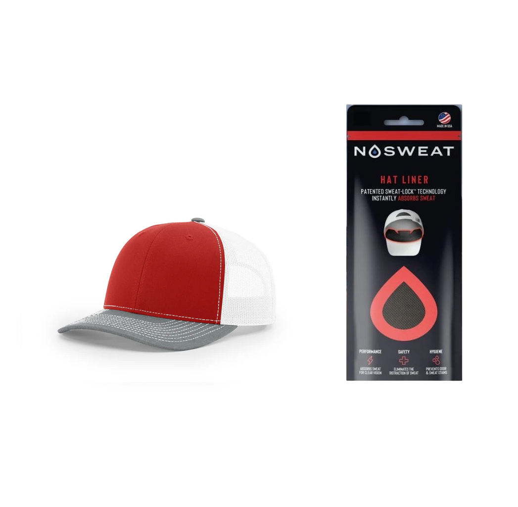 Richardson 112 Trucker Hat with NoSweat Hat Liner Combo
