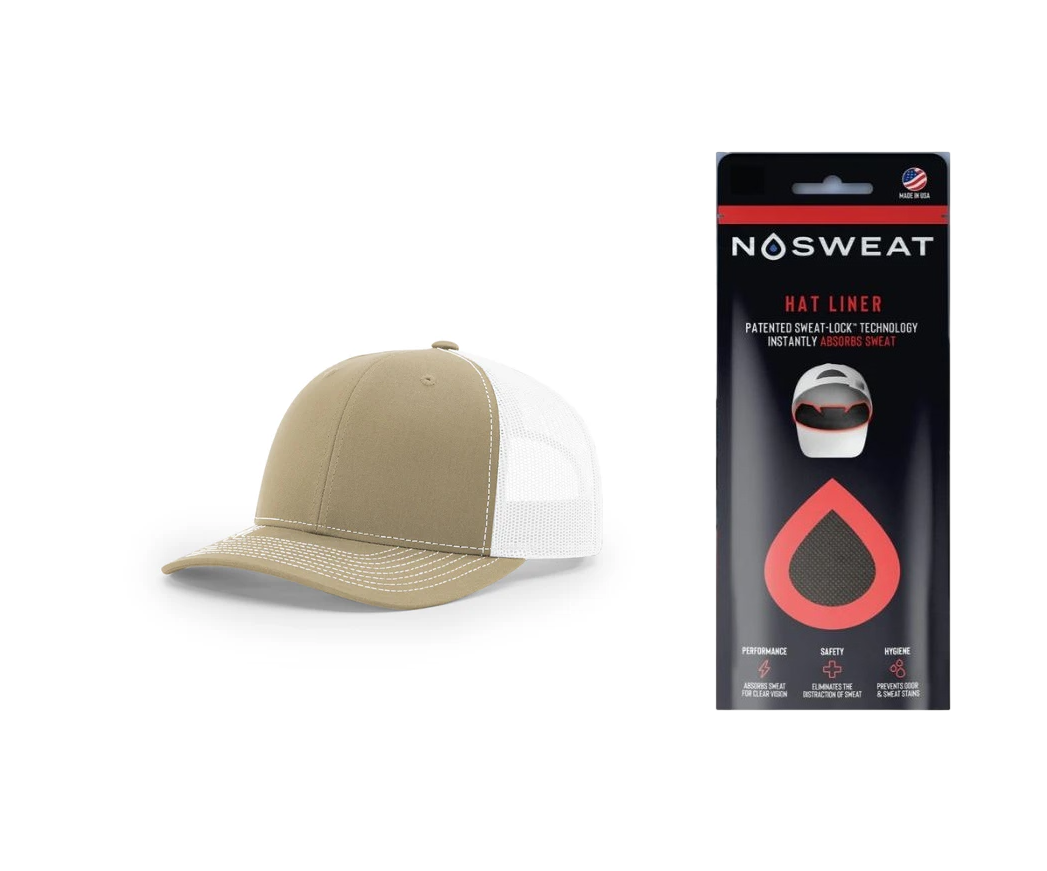 Richardson 112 Trucker Hat with NoSweat Hat Liner Combo
