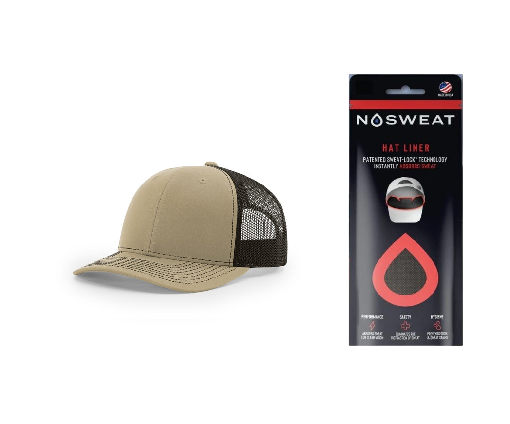 Richardson 112 Trucker Hat with NoSweat Hat Liner Combo