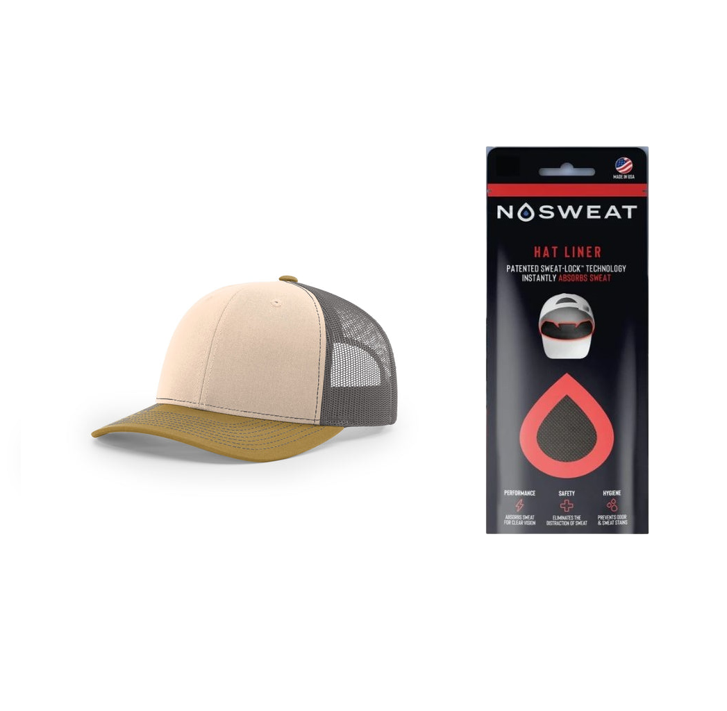 Richardson 112 Trucker Hat with NoSweat Hat Liner Combo