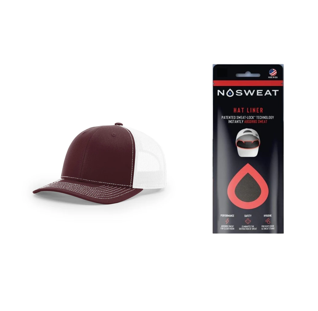 Richardson 112 Trucker Hat with NoSweat Hat Liner Combo