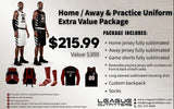 Eurostep Home & Away Extra Value Basketball Premium Uniform Package League Outfitters