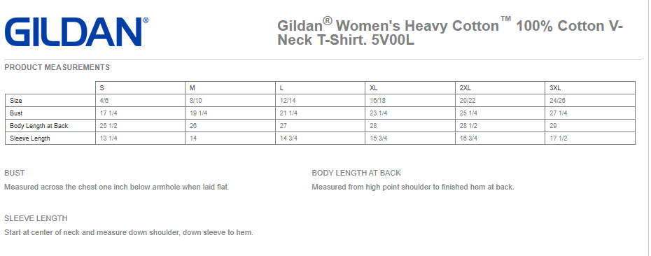 Gildan Women's Heavy Cotton 100% Cotton V-Neck T-Shirt 5V00L