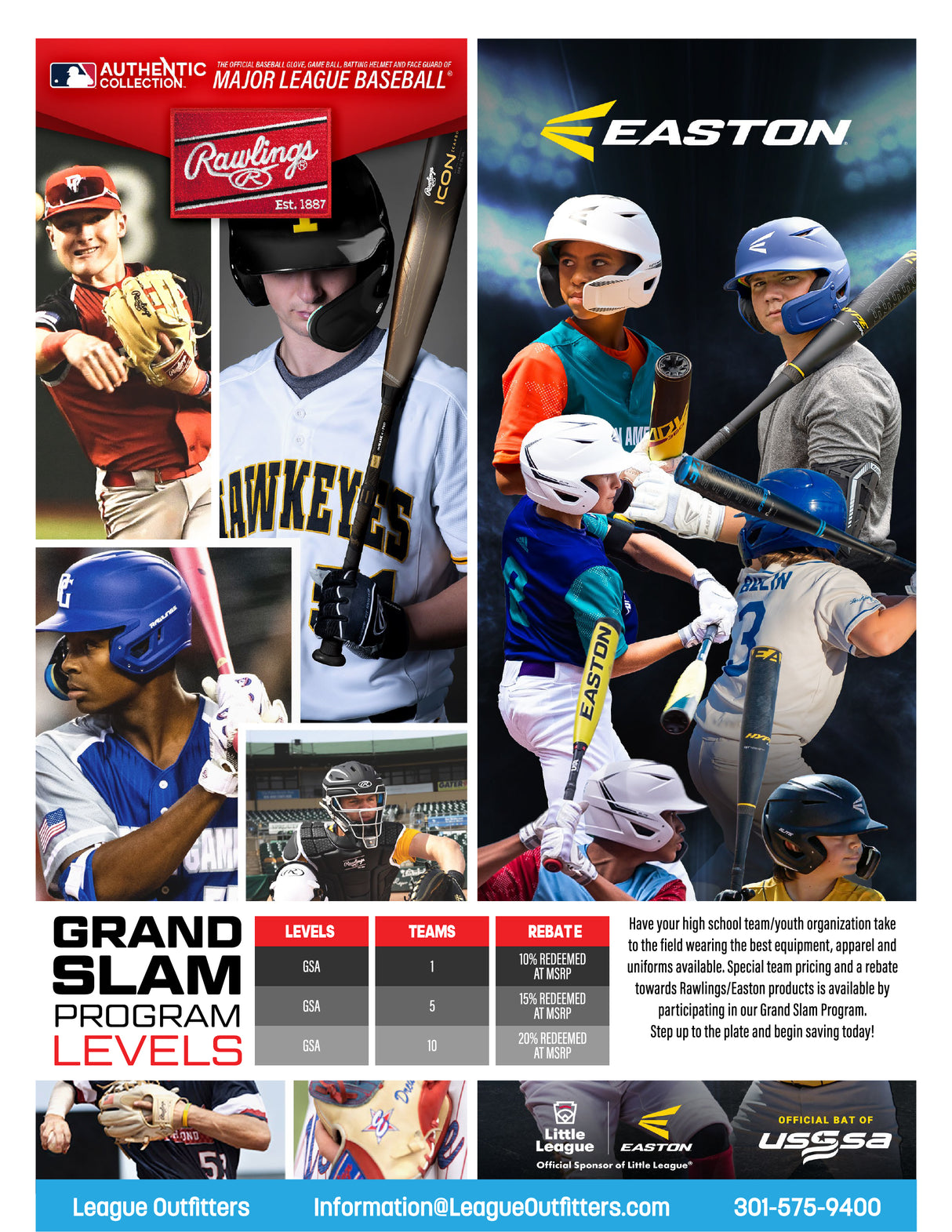 Easton/Rawlings Grand Slam Baseball Package League Outfitters