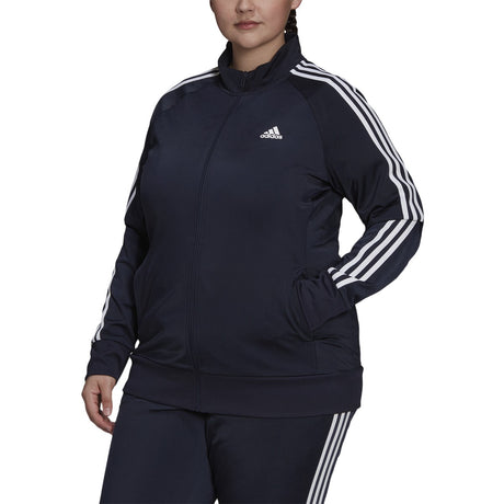 adidas Women's Tricot Slim 3-Stripes Track Jacket Plus Size adidas