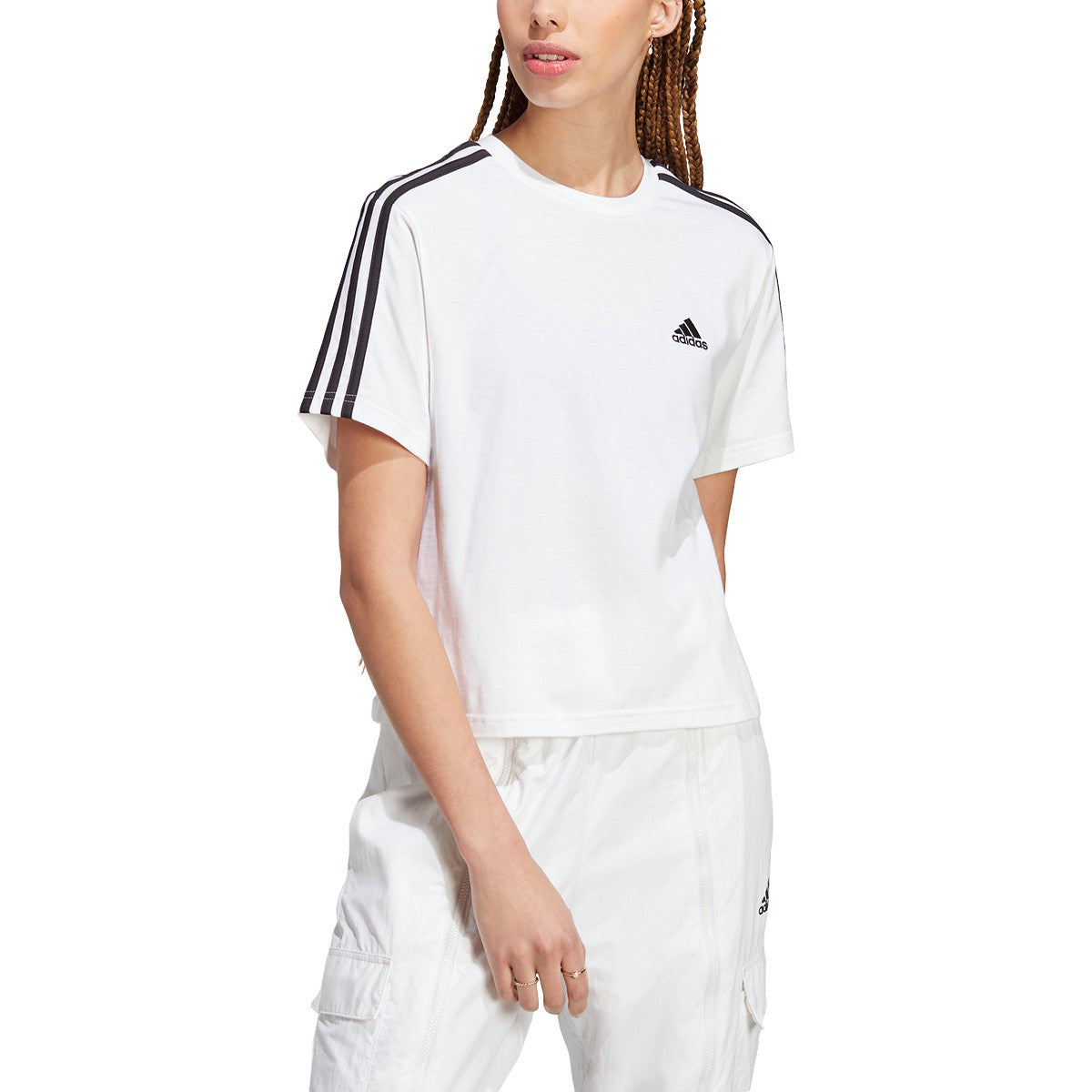 adidas Women's Essentials 3-Stripes Single Jersey Crop Top adidas