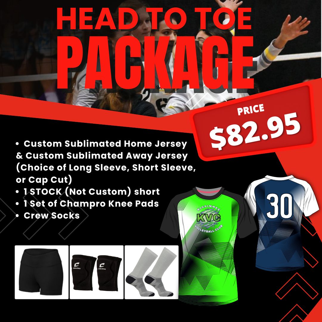 Volleyball Head to Toe Uniform Package Team Volleyball Uniform Package