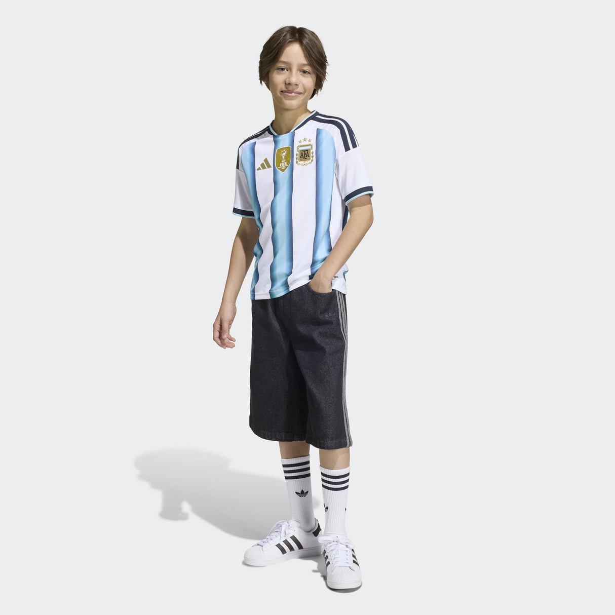 adidas Youth Argentina 26 Home Soccer Jersey-5