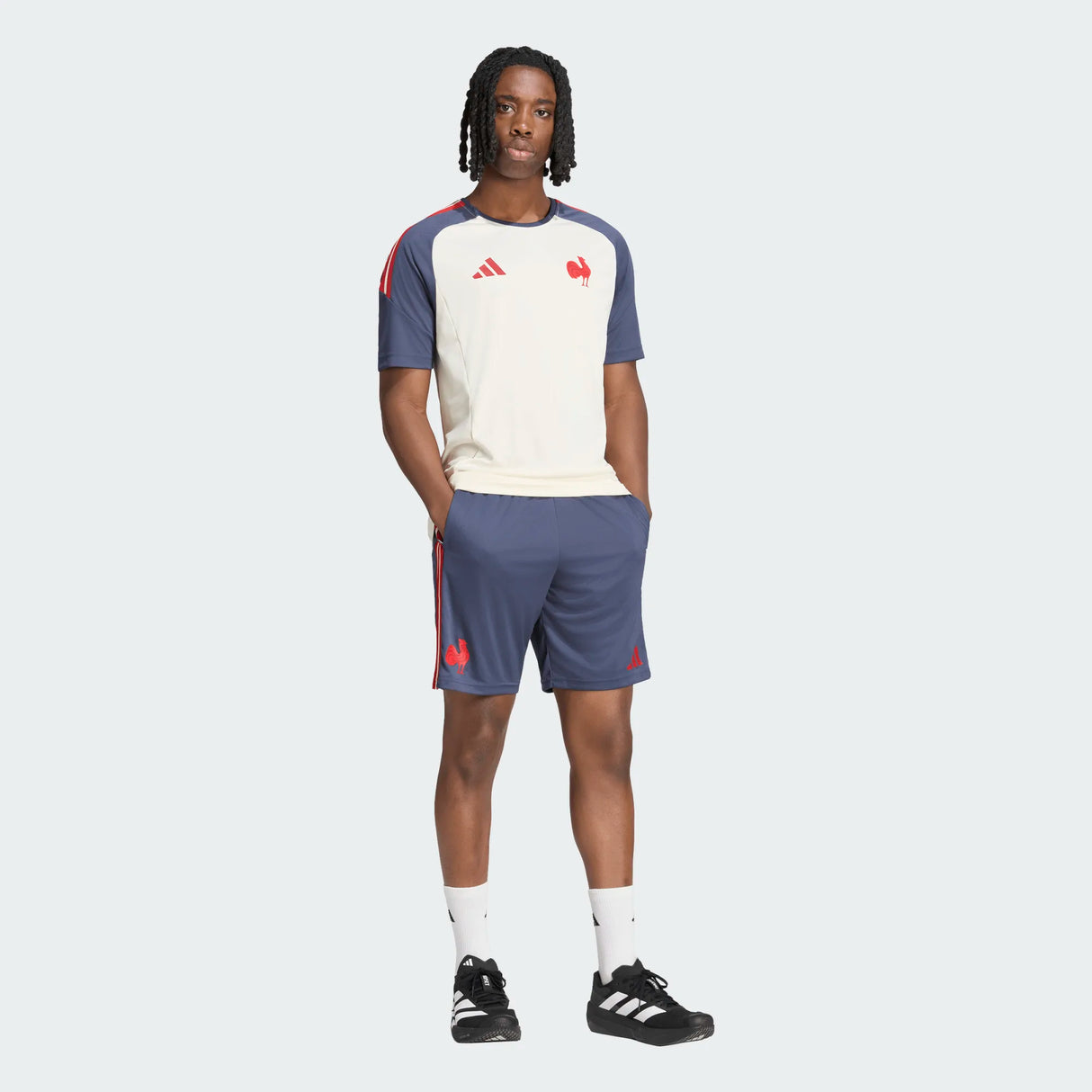 adidas Men's France Rugby Gym Shorts-5