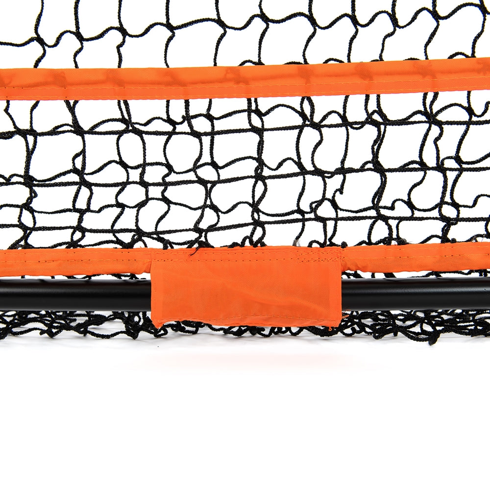 Section of the net showing black mesh with orange TZ3 trim along the top and bottom