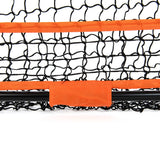 Section of the net showing black mesh with orange TZ3 trim along the top and bottom