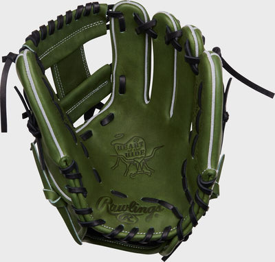 Rawlings Heart of the Hide Military Green 11.5" Infield Baseball Glove