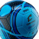 Blue Champro Orbit soccer ball with black lattice pattern and light blue panels.