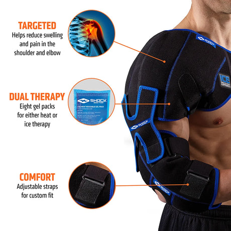 Shock Doctor Ice Recovery Shoulder Elbow Compression Wrap Unisex Accessories Health & Wellness
