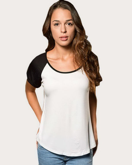 In Your Face Women's Flowy Short Sleeve Raglan T-Shirt In Your Face