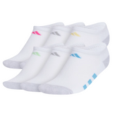 adidas Girl's Athletic Cushioned 6-Pack No Show Socks