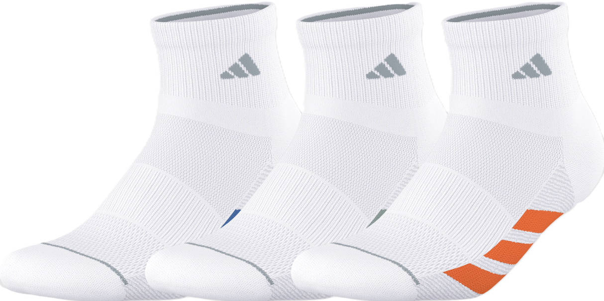 adidas Men's All Day Training 3-Pack Quarter Sock Unisex Accessories Socks