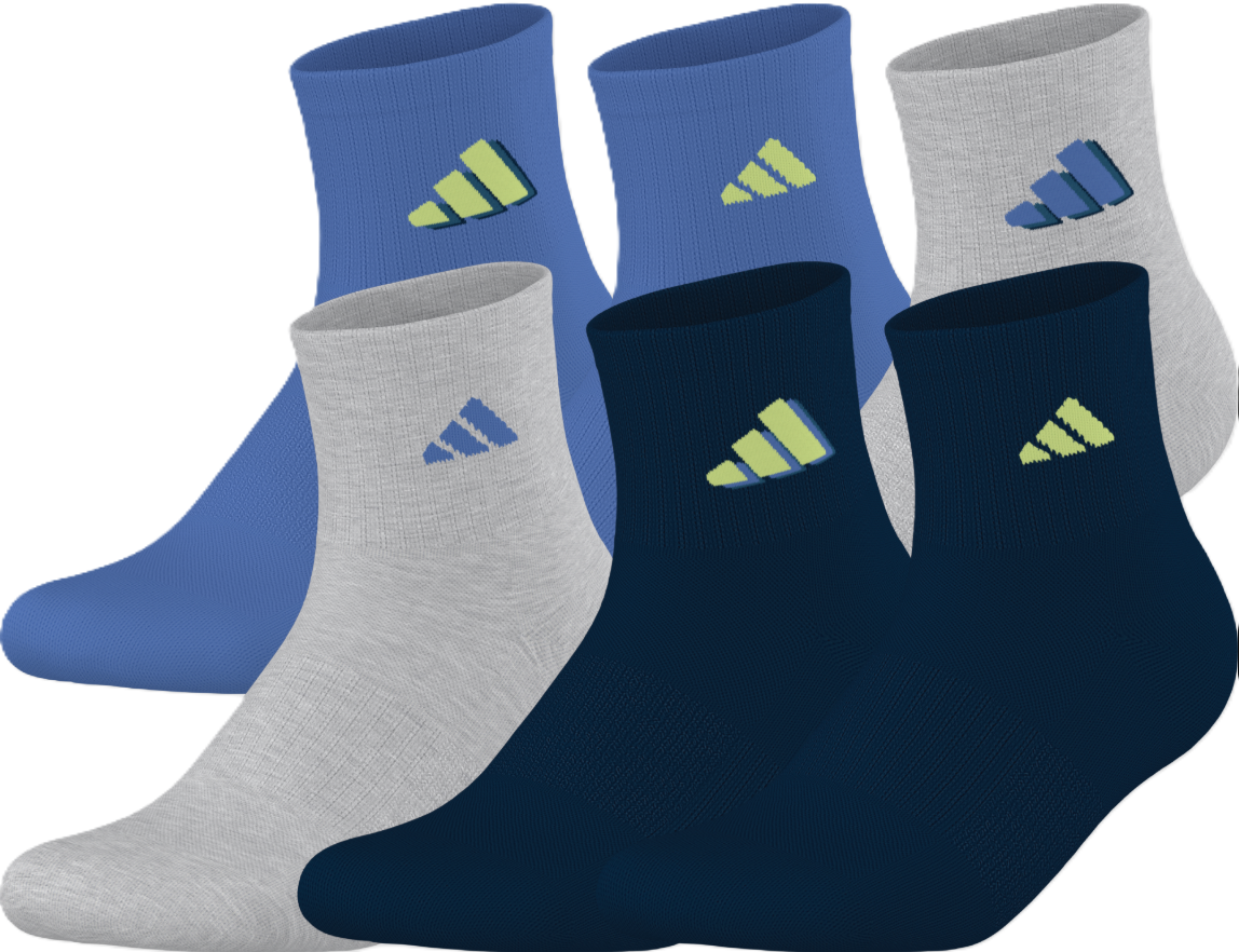 adidas Youth Superlite Classic 2.0 6-Pack Quarter Sock Unisex Accessories Socks