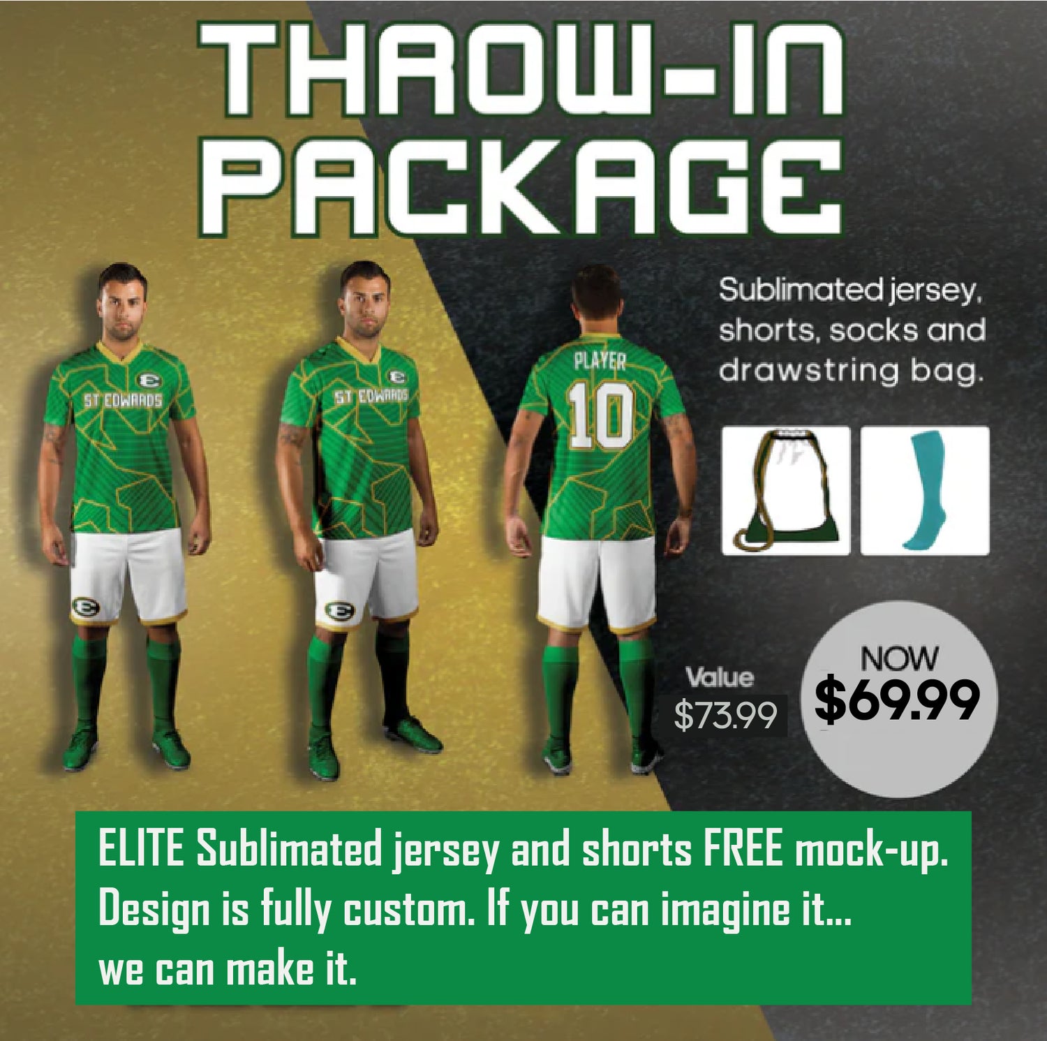 Throw-In Soccer Uniform Package Team Soccer Uniform Packages